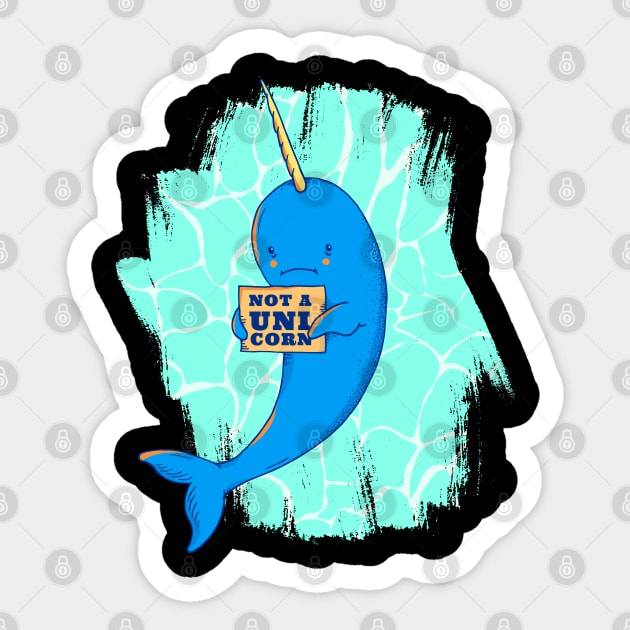 Not a unicorn - funny narwhale design Sticker by LR_Collections